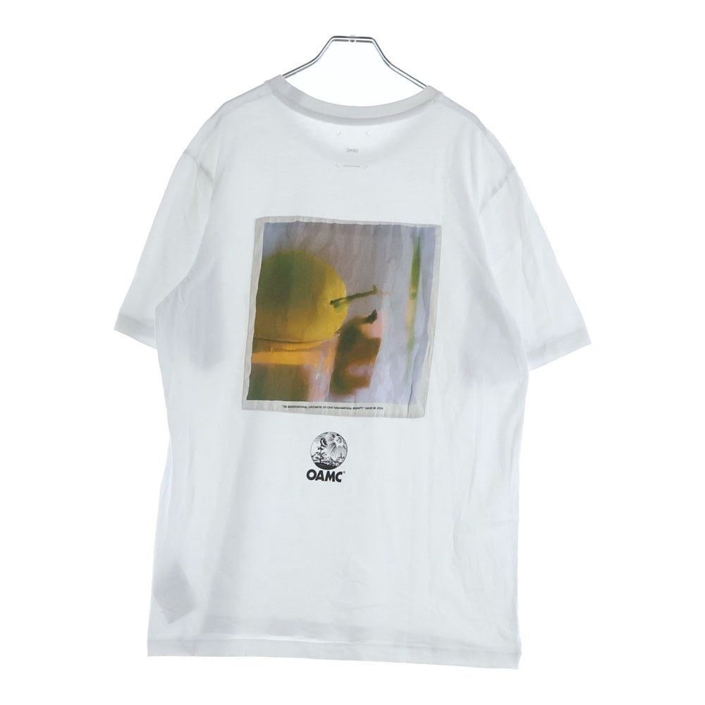 OAMC(オーエーエムシー) Silk Patch S/S Tee シルクパッチTシャツ クルーネック半袖Tシャツ カットソー 24E28OAJ18 ホワイト