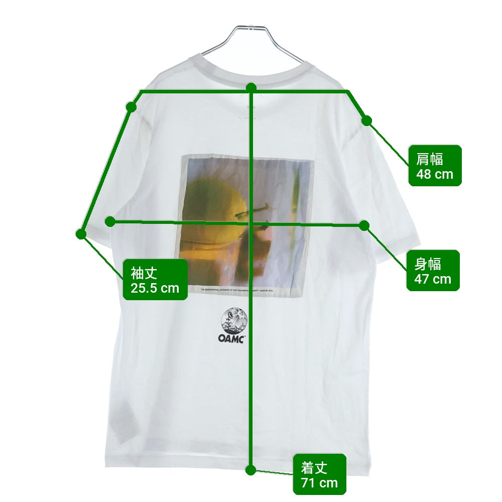 OAMC(オーエーエムシー) Silk Patch S/S Tee シルクパッチTシャツ クルーネック半袖Tシャツ カットソー 24E28OAJ18 ホワイト
