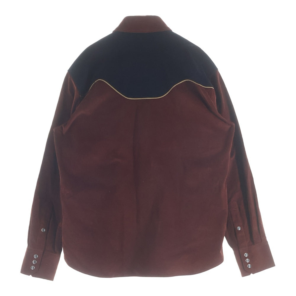 kolor(カラー) 24AW Western Shirt ロゴ刺繍ウエスタンシャツ 24WCM-B03117 ブラウン