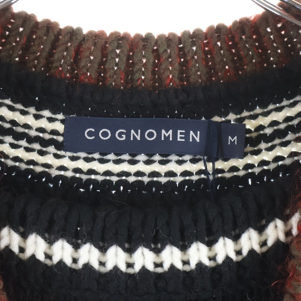 NO BRAND(ノーブランド) COGNOMEN コグノーメン LAYERED KNIT VEST レイヤードニットベスト Vネックニットベスト WA-KN-U03 バーガンディー