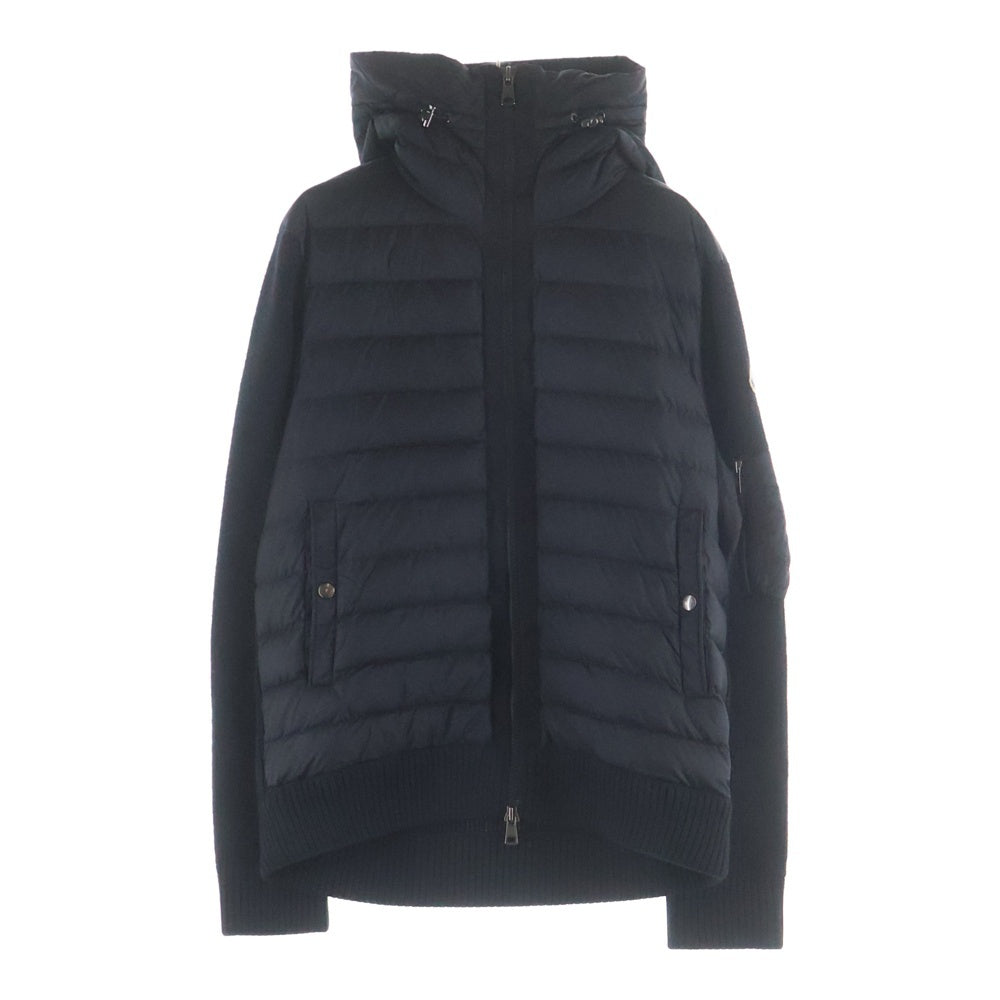 MONCLER(モンクレール) Cardigan Tricot カーディガントリコ ダウン切替ジップアップフーデットニットジャケット K20919B50800 A9340 ブラック