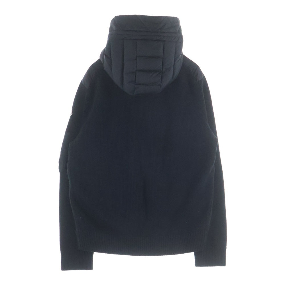 MONCLER(モンクレール) Cardigan Tricot カーディガントリコ ダウン切替ジップアップフーデットニットジャケット K20919B50800 A9340 ブラック