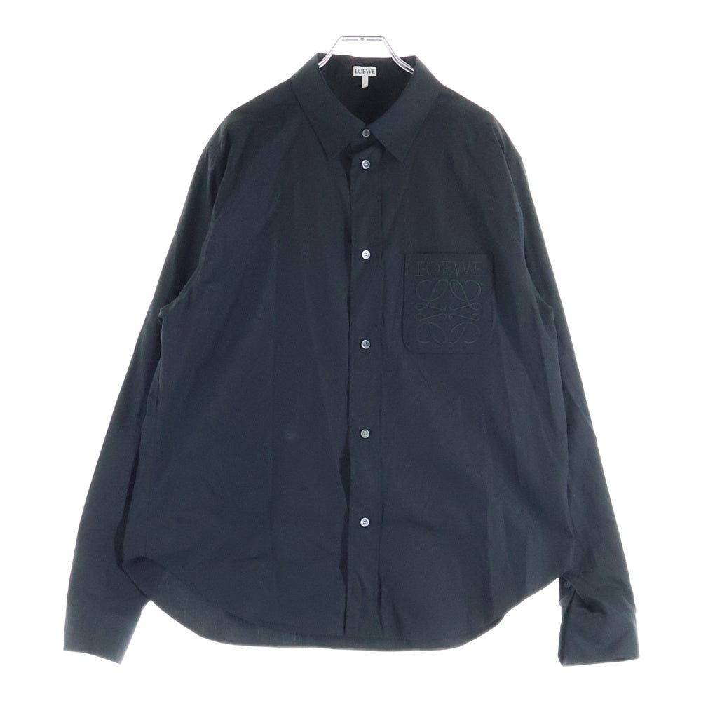 LOEWE(ロエベ) 25SS Anagram Shirts アナグラムシャツ ロゴ刺繍ボタンダウン長袖シャツ H526Y05WDX ブラック