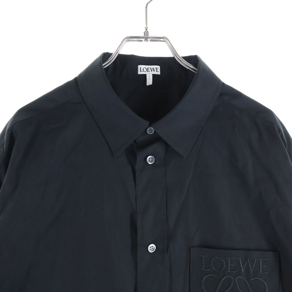 LOEWE(ロエベ) 25SS Anagram Shirts アナグラムシャツ ロゴ刺繍ボタンダウン長袖シャツ H526Y05WDX ブラック