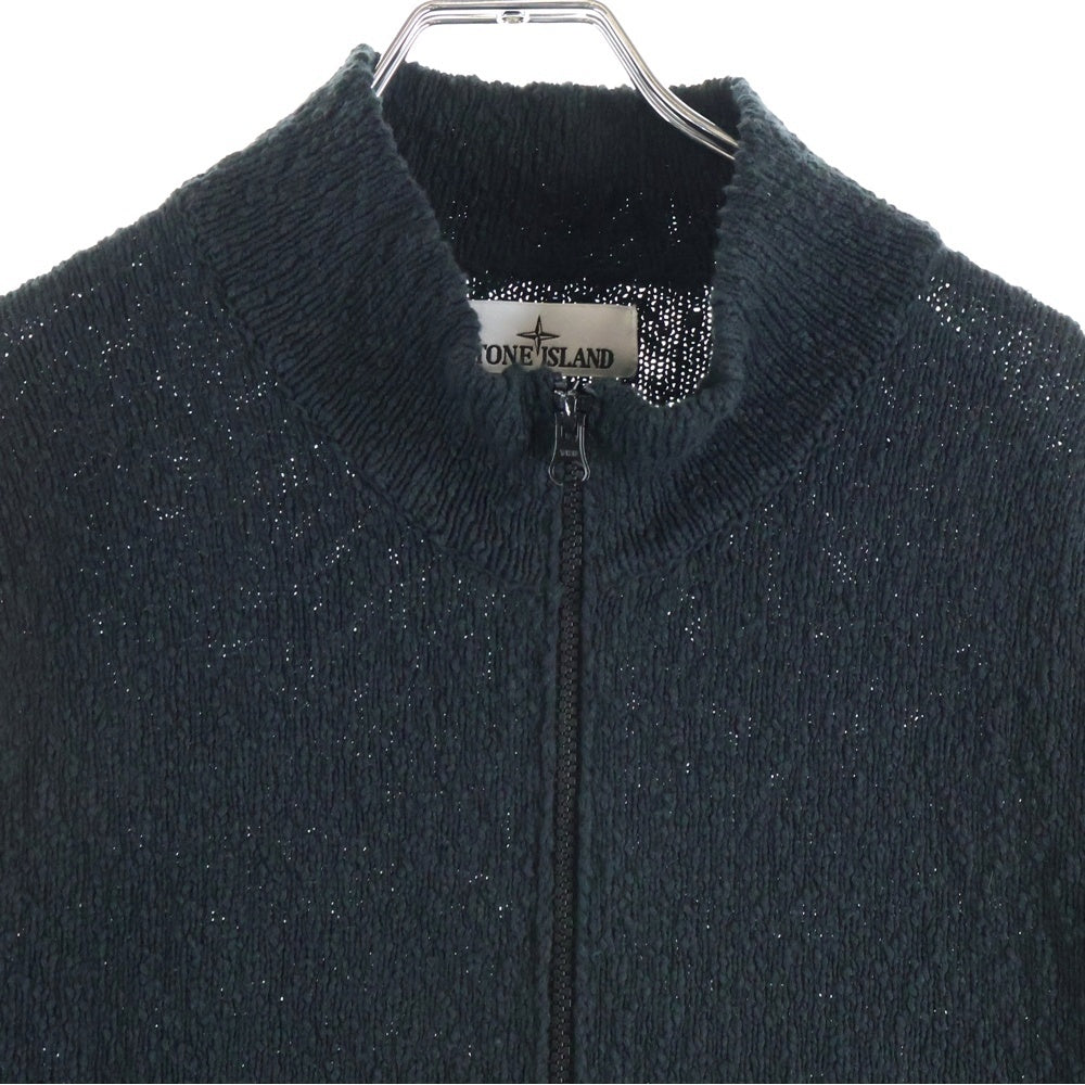 STONE ISLAND(ストーンアイランド) Full Zip Cardigan フルジップカーディガン ロゴワッペンジップアップニット 8015561B1 ブラック