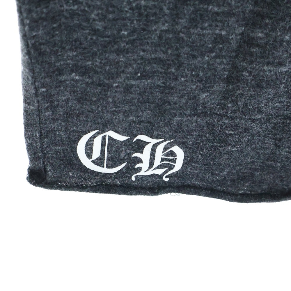 CHROME HEARTS(クロムハーツ) HNLY NECK ヘンリーネック 7文丈 バックスクロールラベル クロスプリント 長袖 ボタンTシャツ カットソー ダークグレー