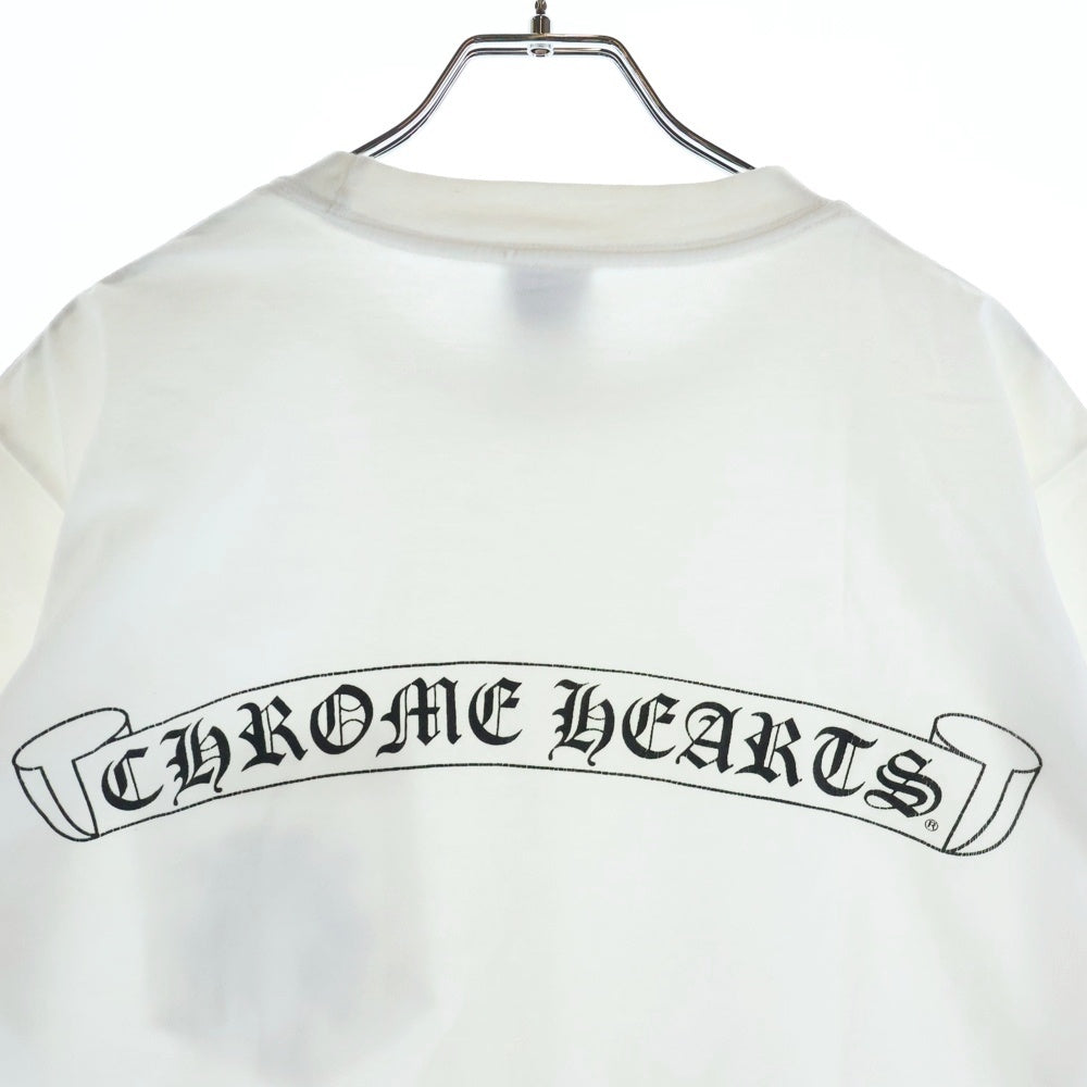 CHROME HEARTS(クロムハーツ) OLD NECK LOGO DAGGER TEE オールド ネックロゴ ダガー フロントポケット 半袖Tシャツ カットソー ホワイト