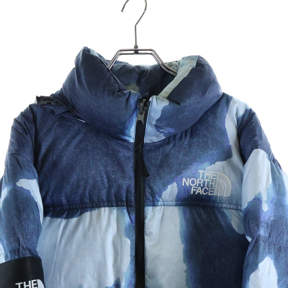 SUPREME(シュプリーム) 21AW Bleached Denim Print Nuptse Jacket ブリーチド デニム プリント ヌプシ ダウン ジャケット ブルー ND52100I