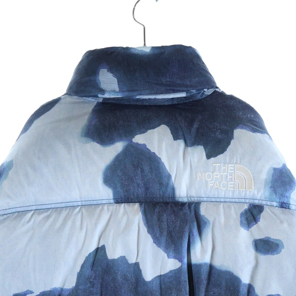 SUPREME(シュプリーム) 21AW Bleached Denim Print Nuptse Jacket ブリーチド デニム プリント ヌプシ ダウン ジャケット ブルー ND52100I