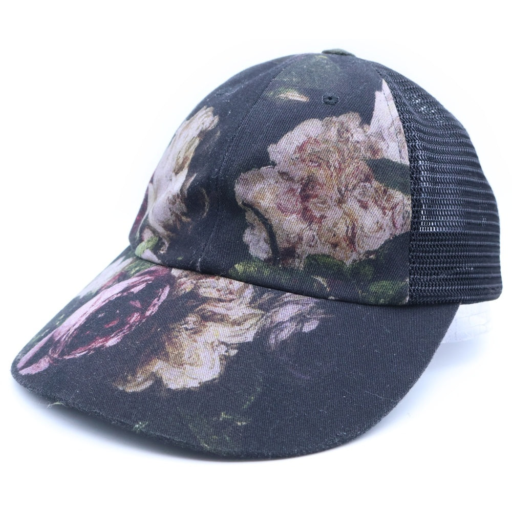 LAD MUSICIAN(ラッドミュージシャン) 24SS Paint Flower Mesh Cap ペイントフラワーメッシュキャップ 帽子 ブラック