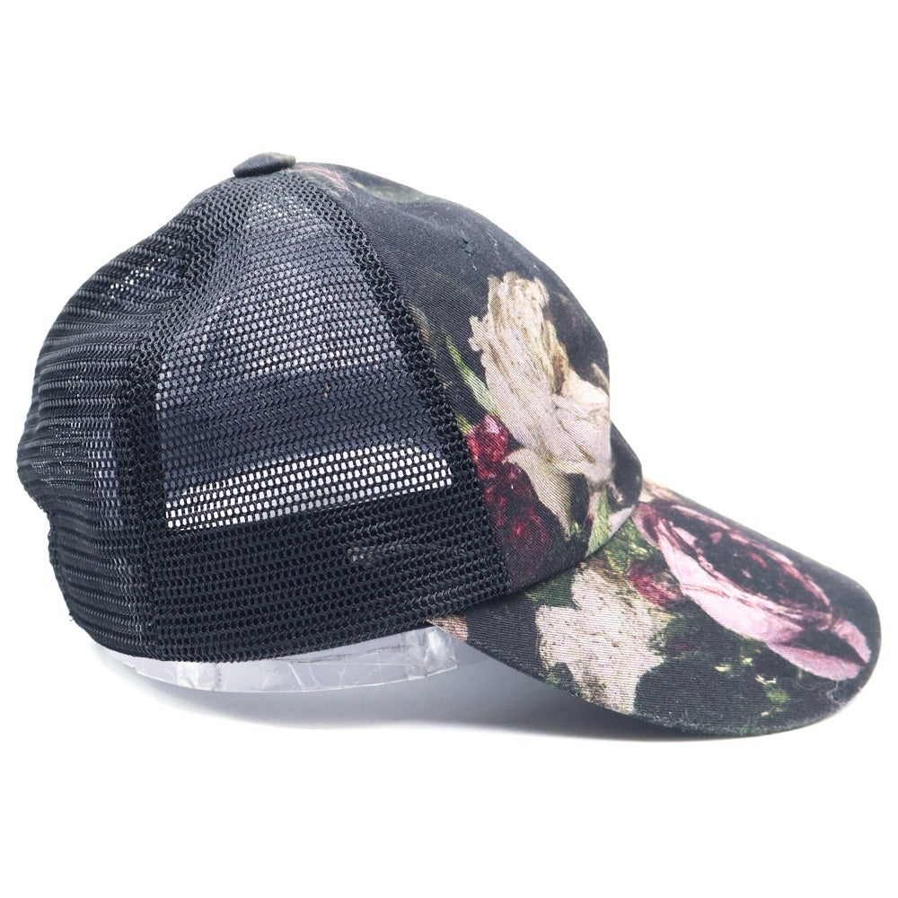 LAD MUSICIAN(ラッドミュージシャン) 24SS Paint Flower Mesh Cap ペイントフラワーメッシュキャップ 帽子 ブラック
