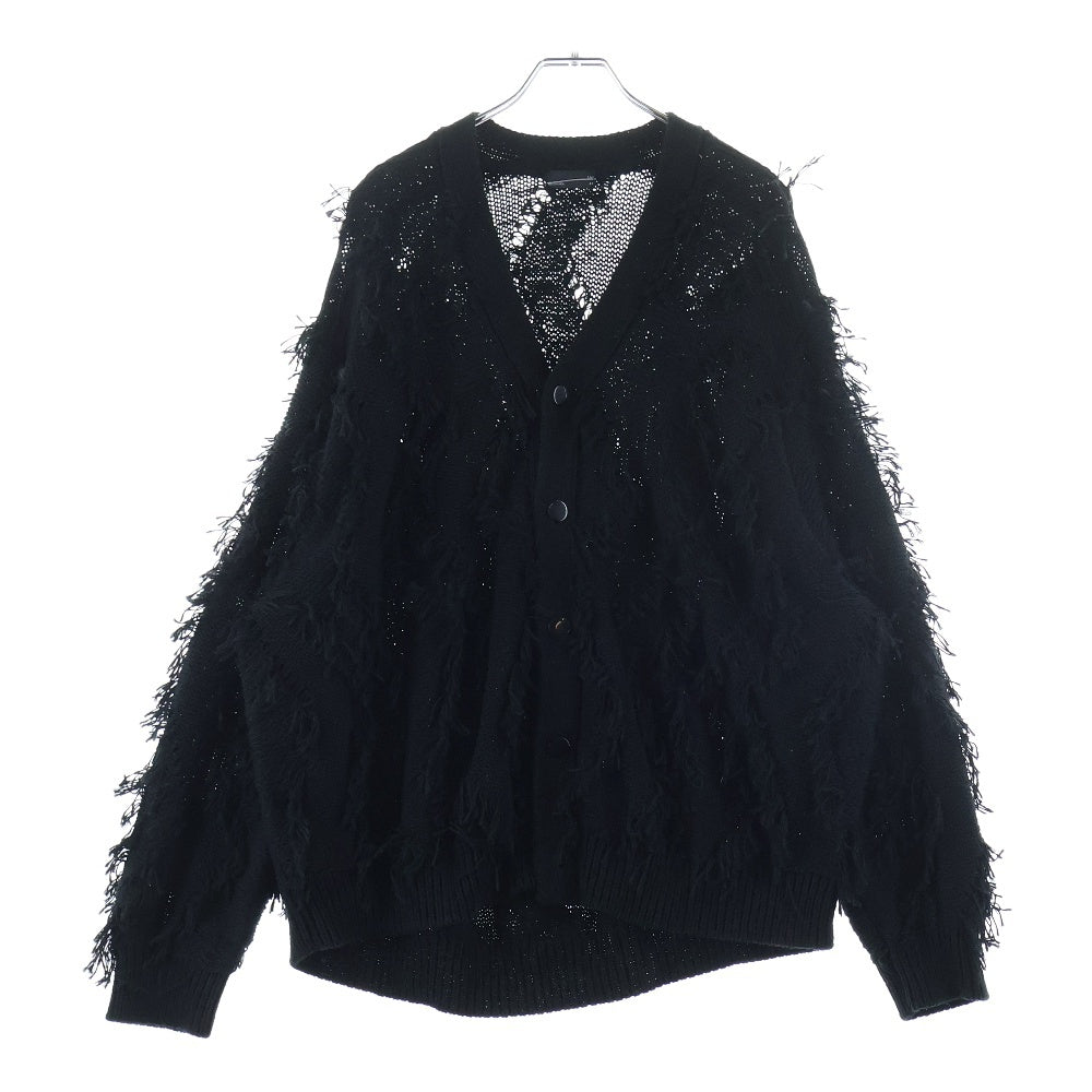 LAD MUSICIAN(ラッドミュージシャン) 24SS Low Gauge Fringe Cardigan ローゲージフリンジカーディガン フリンジ加工ニットカーディガン 2125-021 ブラック