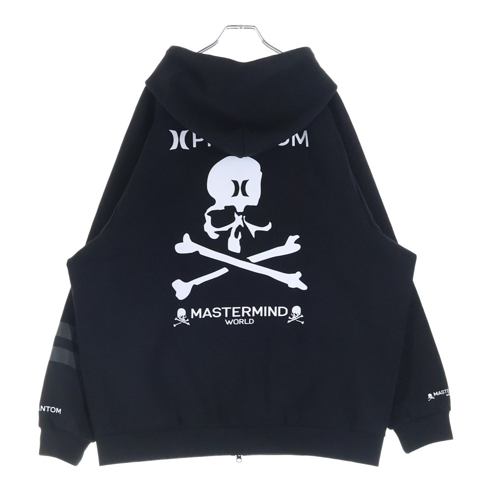 mastermind JAPAN(マスターマインドジャパン) ×Hurley Phantom Full Zip Hoodie ハーレー ファントムフルジップフーディー ロゴプリントジップアップパーカー ブラック