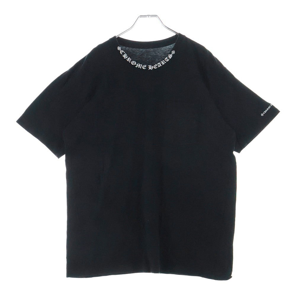 CHROME HEARTS(クロムハーツ) CH T-SHIRT ネックロゴ クルーネック半袖Tシャツカットソー ブラック