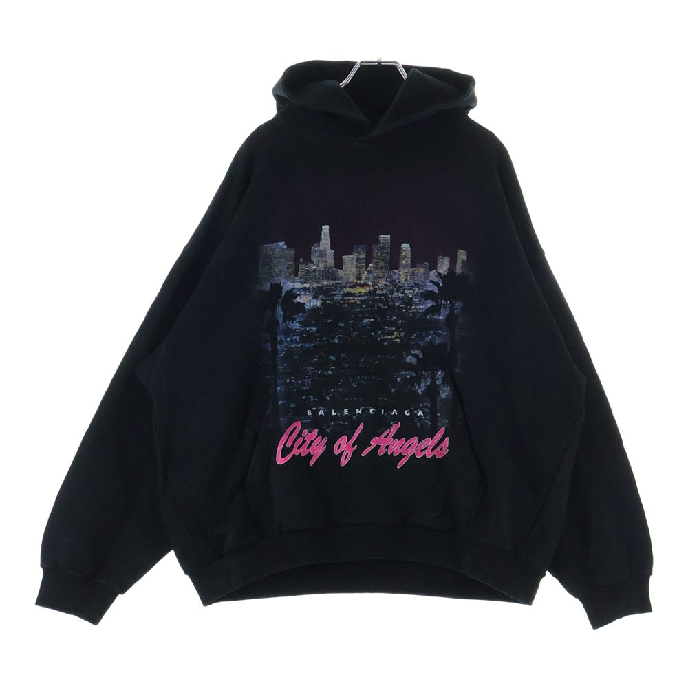 BALENCIAGA(バレンシアガ) 25AW City Of Angels Hoodie Medium Fit シティオブエンジェル ミディアムフィット プルオーバーパーカー ブラック 767877 TSVR3