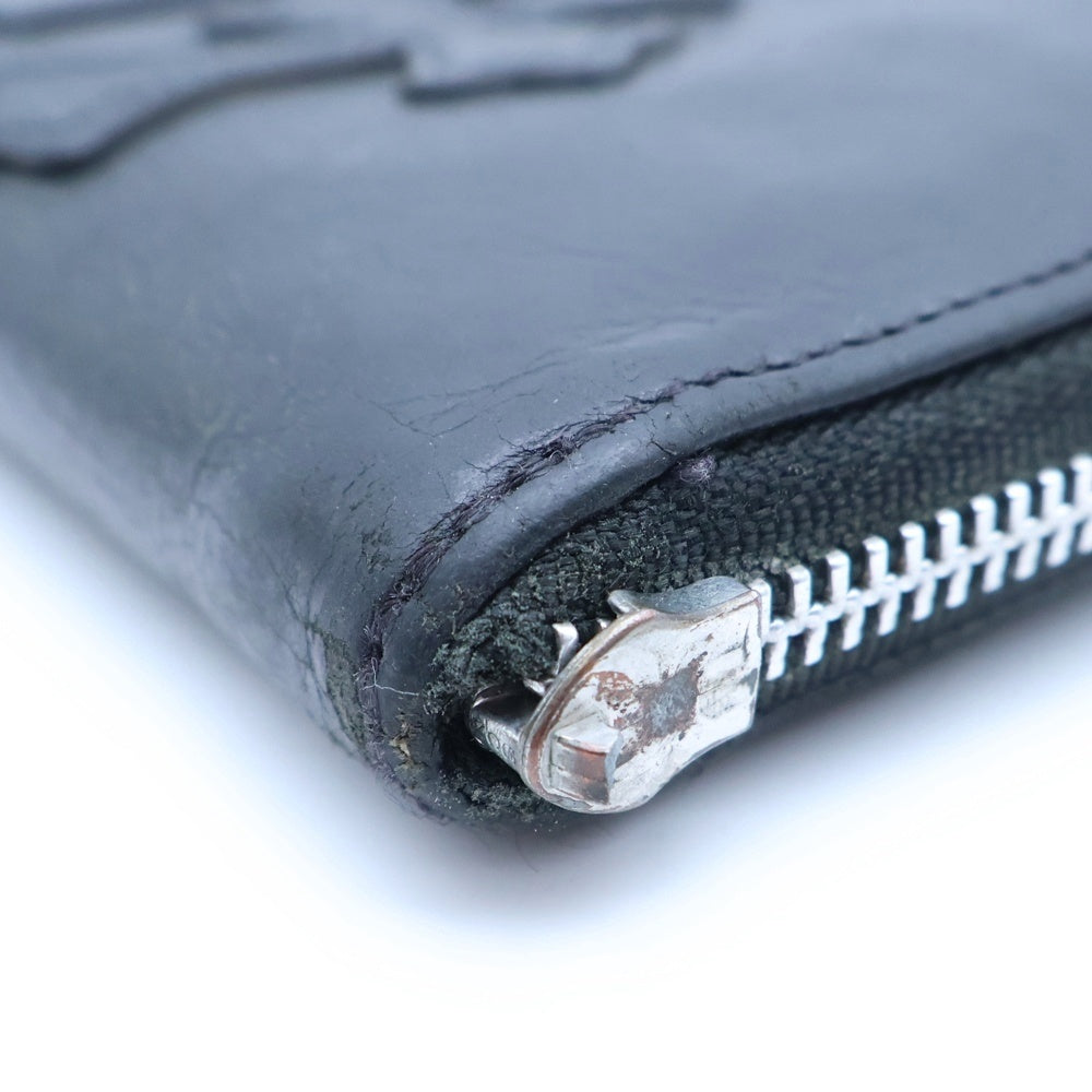 CHROME HEARTS(クロムハーツ) REC F ZIP 3クロス ラウンドジップレザーウォレット 財布 ブラック BCA368