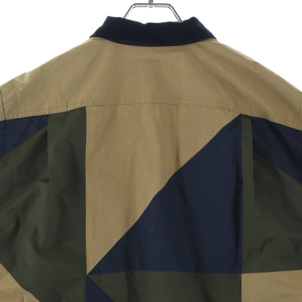 Sacai(サカイ) 21SS Hank Willis Thomas Solid Mix Shirt ツイル 切替 ソリッドミックス 半袖シャツ マルチカラー 21-02448M