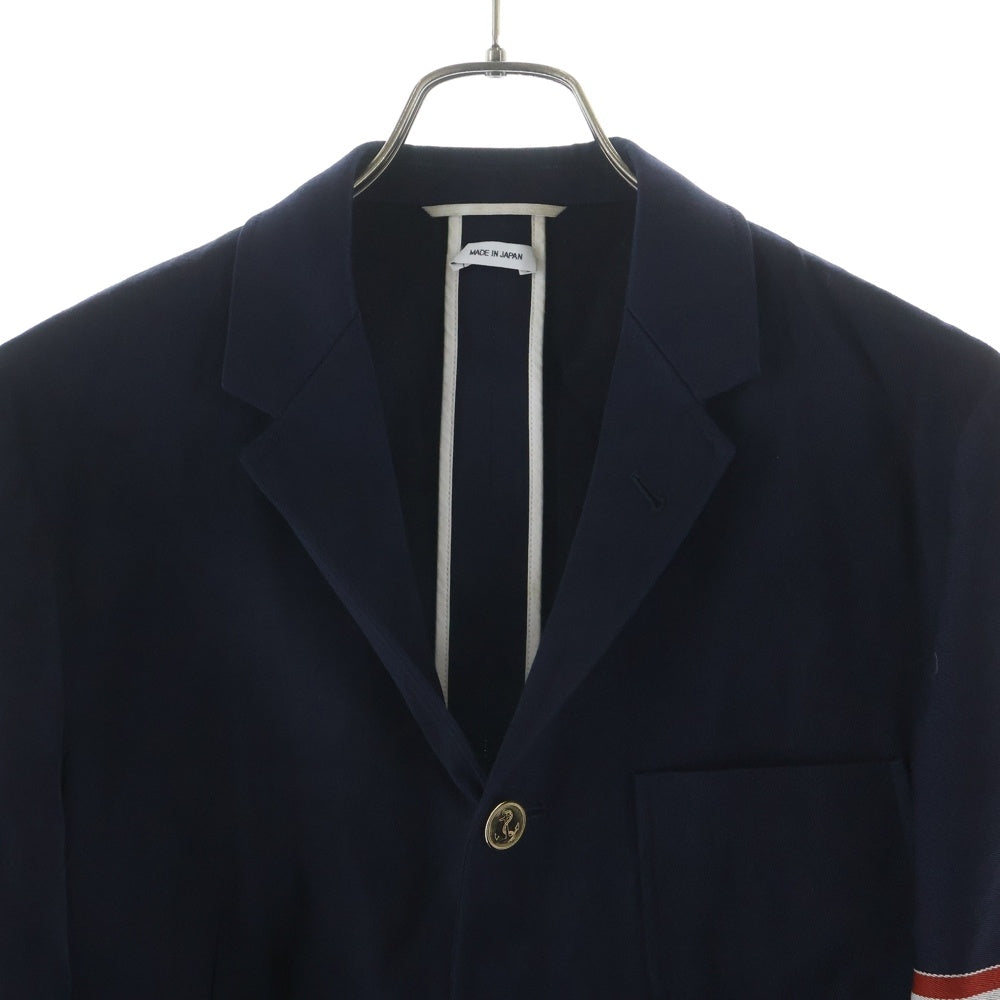 THOM BROWNE(トムブラウン) フロントポケット ロゴストライプ テーラードジャケット ネイビー MJU500A-04348415