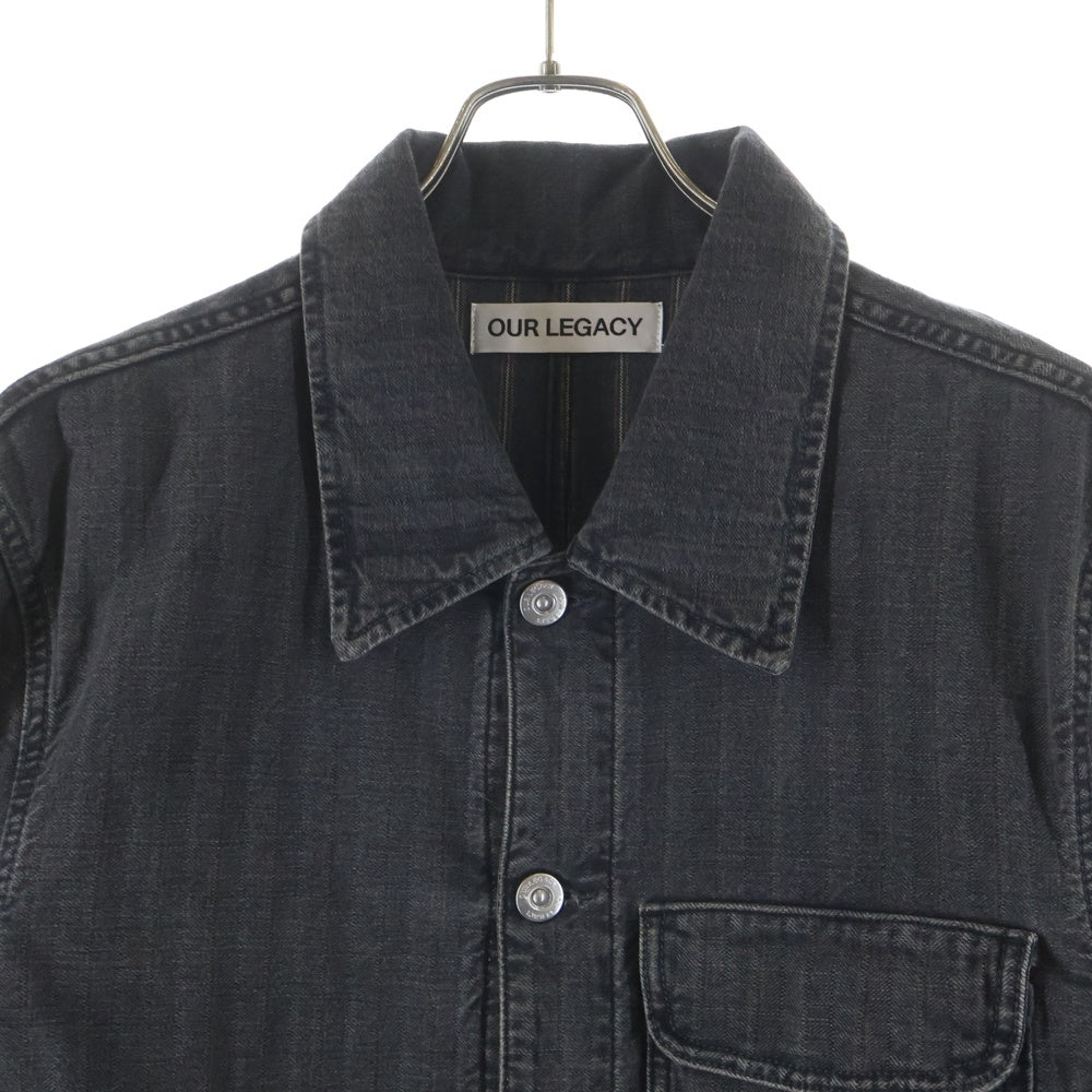 OUR LEGACY(アワーレガシー) CUT REBIRTH JACKET カットアウト デニム シャツ ジャケット ダークグレー M2245RT