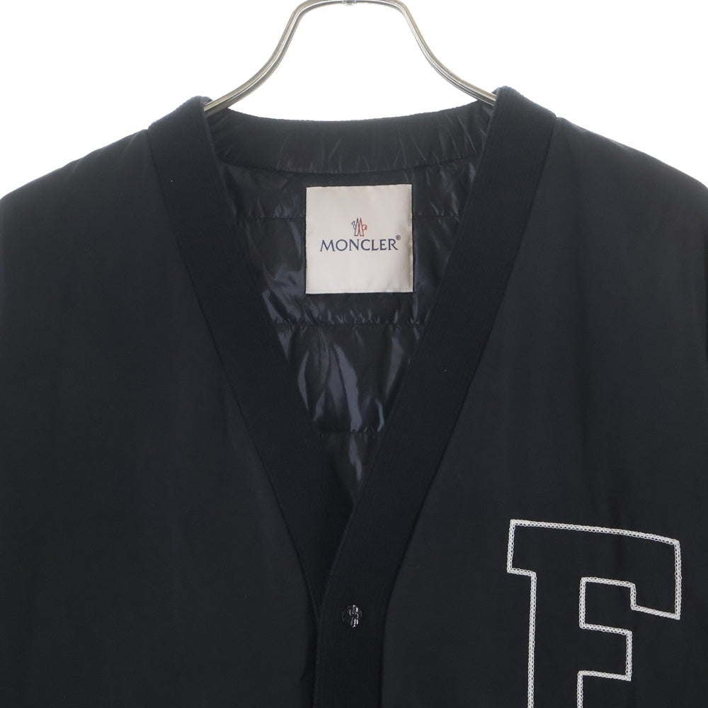 MONCLER(モンクレール) 25SS ×FRGMNT Anice Jacket ×フラグメント ロゴ刺繍ノーカラーダウンジャケット K109U1A00002 ブラック