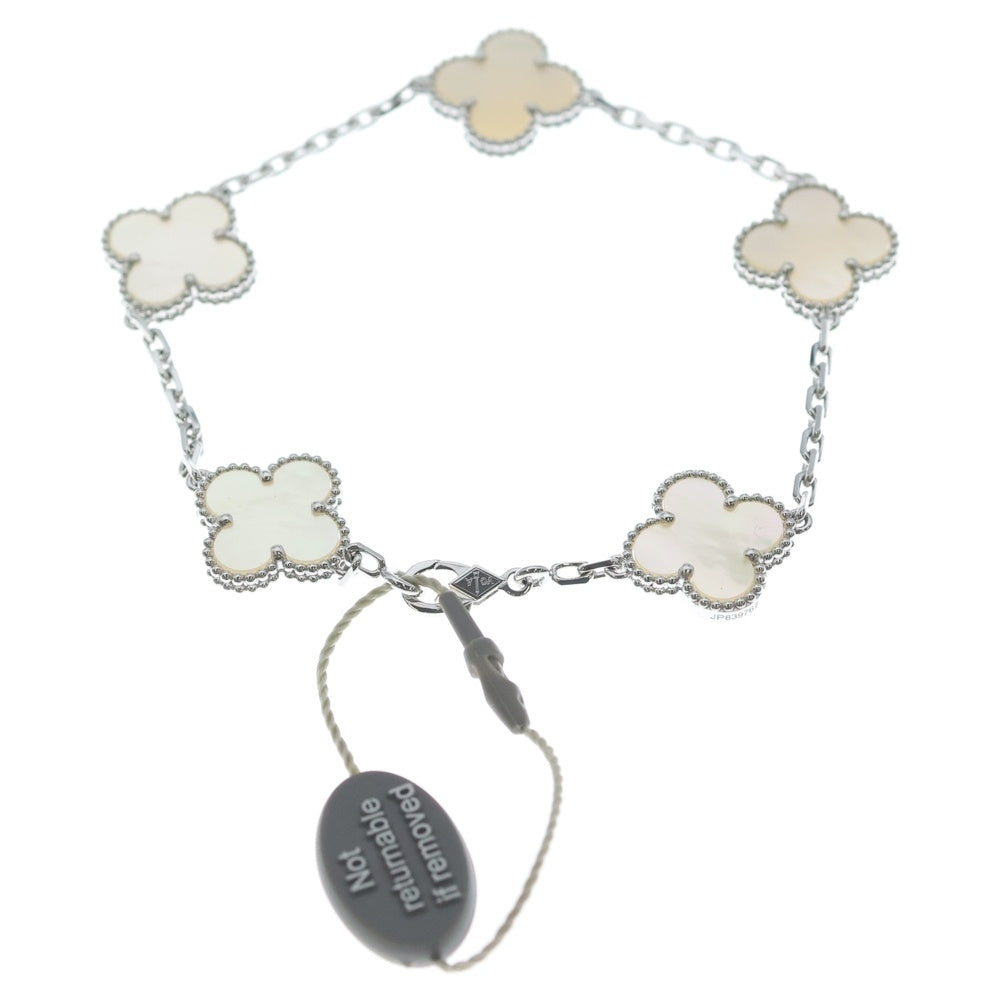 Van Cleef & Arpels(ヴァンクリーフアンドアーペル) ヴィンテージ アルハンブラ ブレスレット 5モチーフ Au750 VCARF48400 ホワイトゴールド レディース