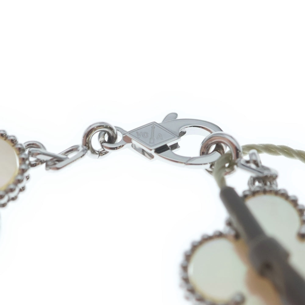 Van Cleef & Arpels(ヴァンクリーフアンドアーペル) ヴィンテージ アルハンブラ ブレスレット 5モチーフ Au750 VCARF48400 ホワイトゴールド レディース