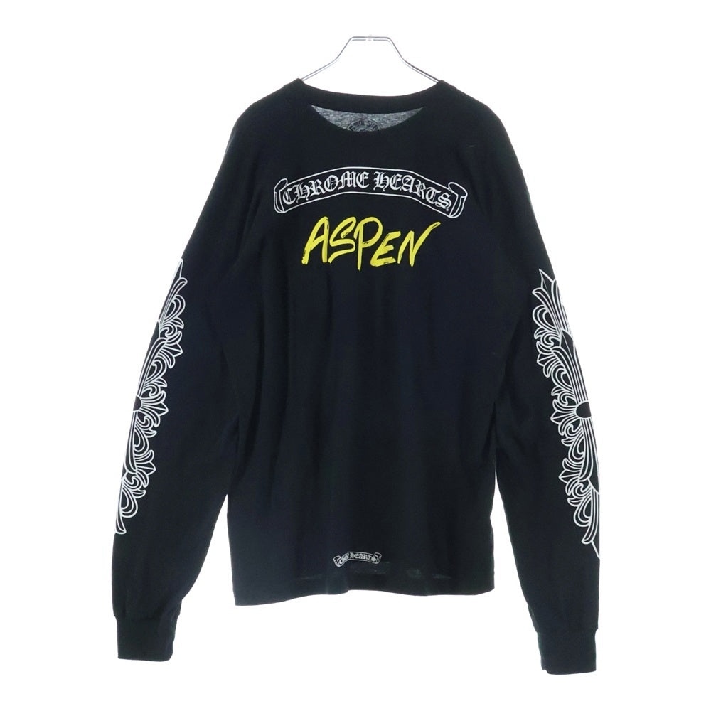 CHROME HEARTS(クロムハーツ) ×MATTY BOY ASPEN Limited Floral Cross Long Sleeve Tee マッティボーイ アスペン限定 フローラルクロス 長袖Tシャツ ブラック