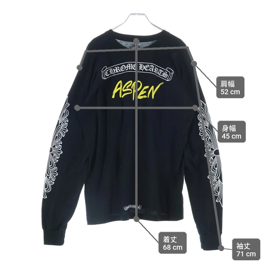 CHROME HEARTS(クロムハーツ) ×MATTY BOY ASPEN Limited Floral Cross Long Sleeve Tee マッティボーイ アスペン限定 フローラルクロス 長袖Tシャツ ブラック