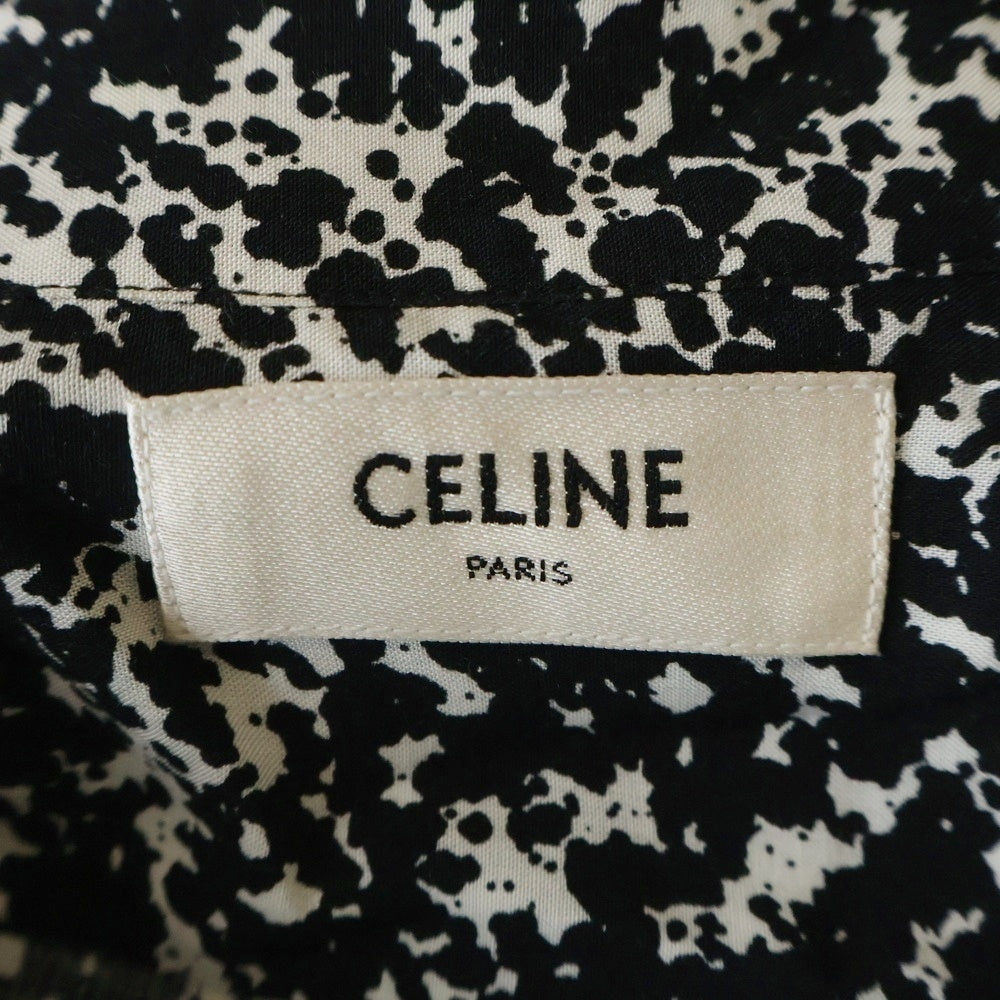 CELINE(セリーヌ) 19AW スプラッター マーブルプリントクラシック総柄長袖シャツ ブラック 2C028371F