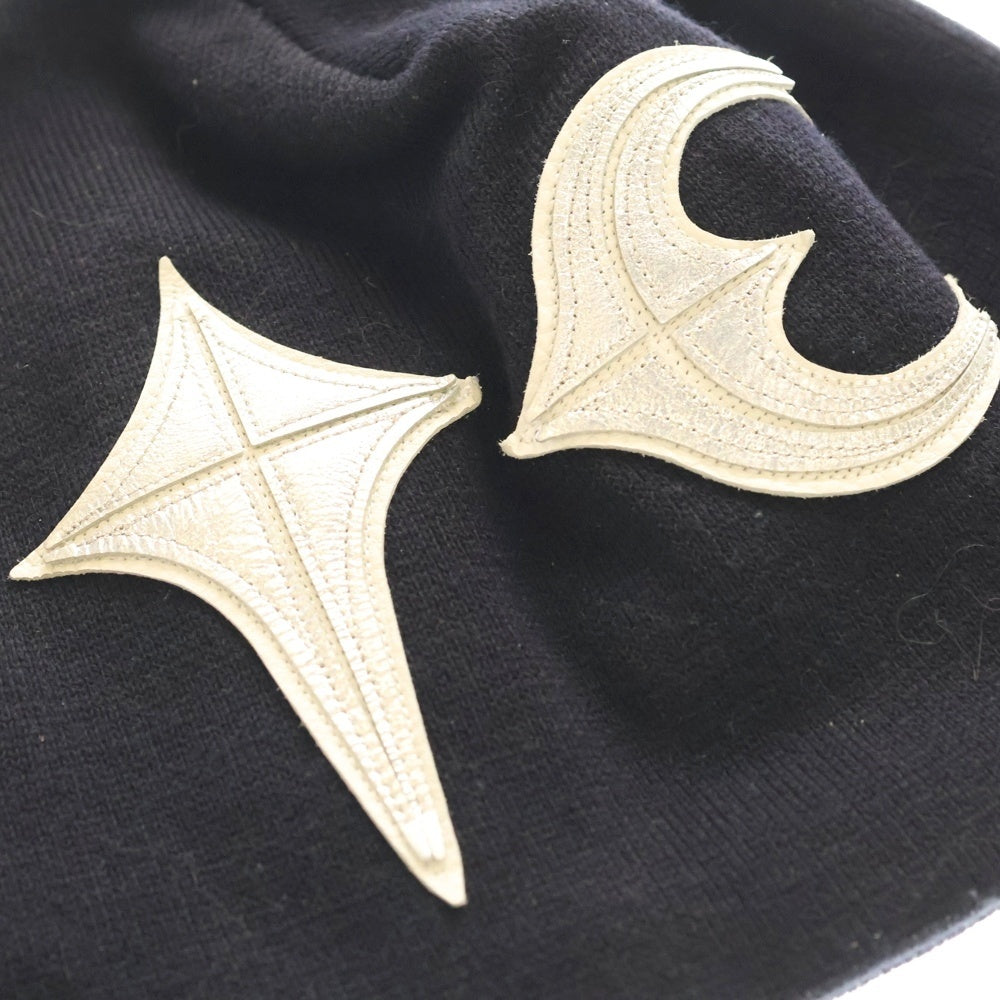 THUG CLUB(サグクラブ) EXCLUSIVE TC LEATHER PATCH BEANIE レザーパッチビーニー ブラック TC24NUEX002