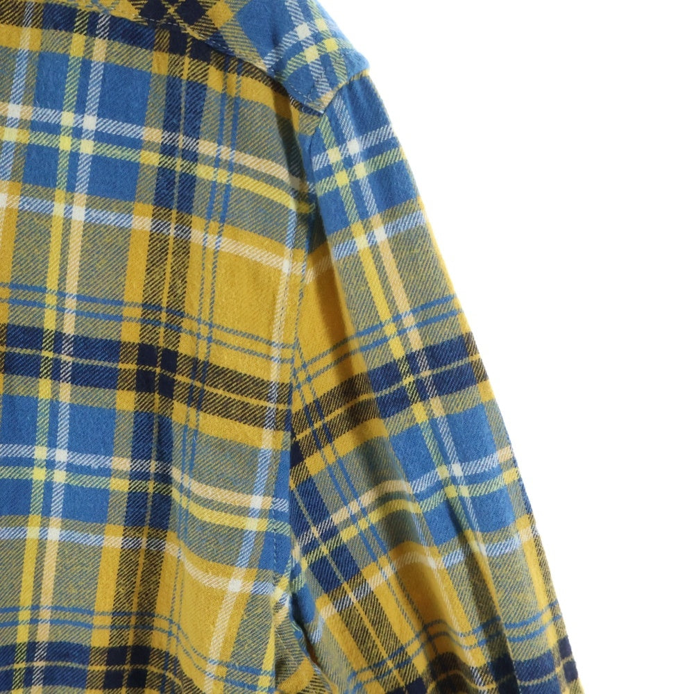 Rick Owens(リックオウエンス) 21SS PHLEGETHON Snap Collar Faun Shirts プレゲトン期 スナップカラーファウンシャツ スナップボタンチェック長袖シャツ RU21S6290-CP イエロー