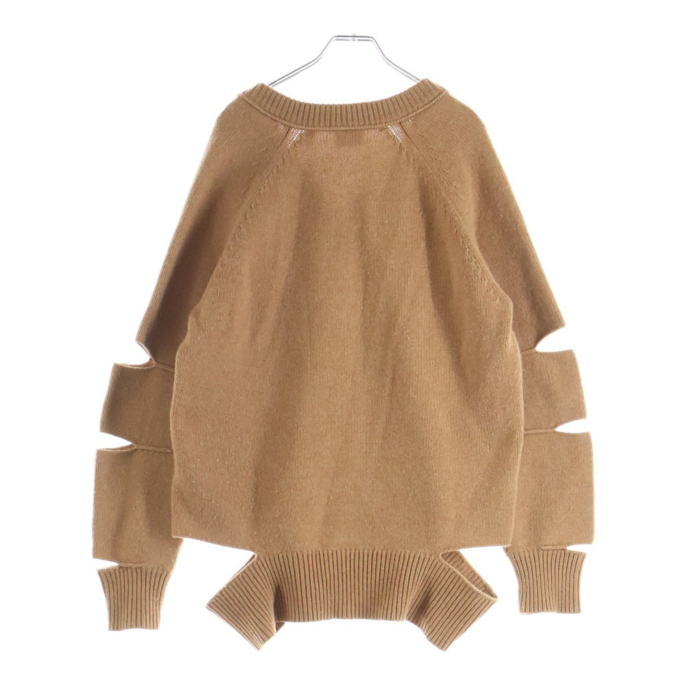 BURBERRY(バーバリー) Vネック チェック柄 アーガイルカットアウトニット セーター ブラウン レディース 8037240