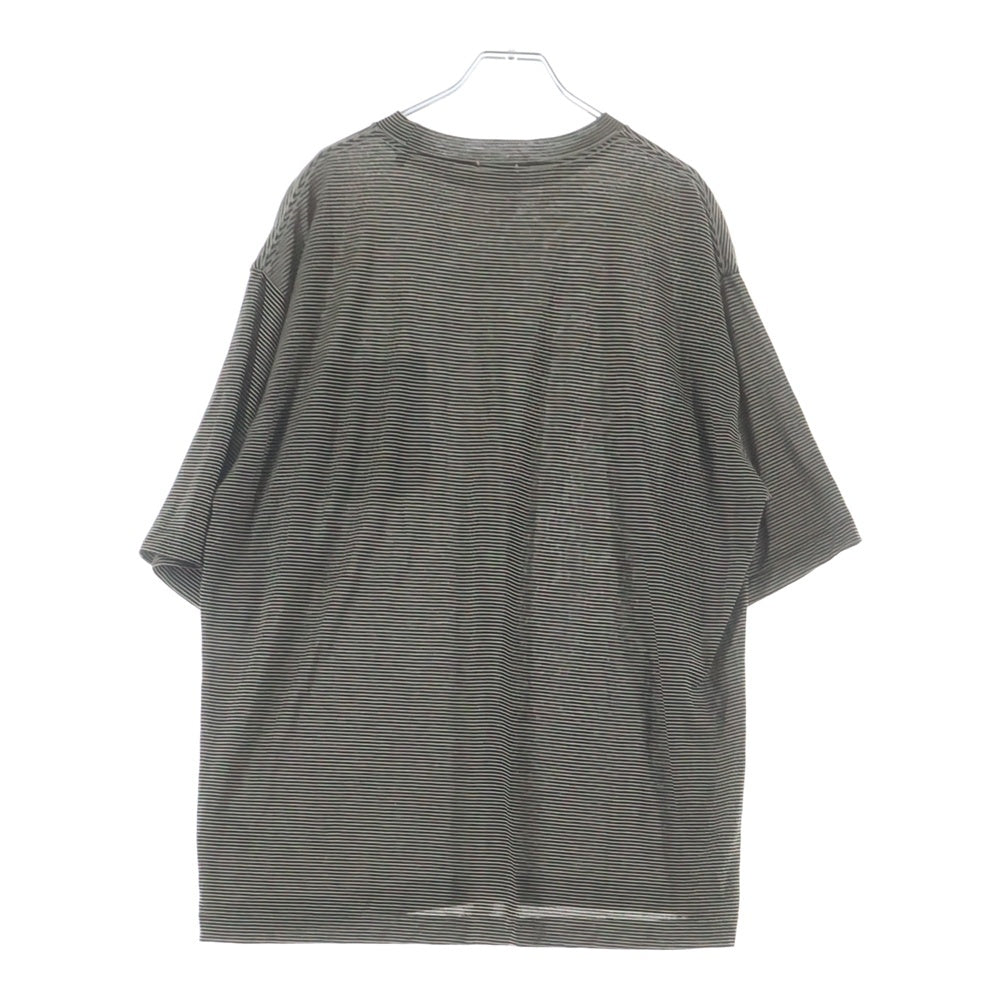 COMOLI(コモリ) Summer Wool S/S T-Shirts サマーウール半袖Tシャツ クルーネックボーダーカットソー Z01-05023 ブラック/ホワイト