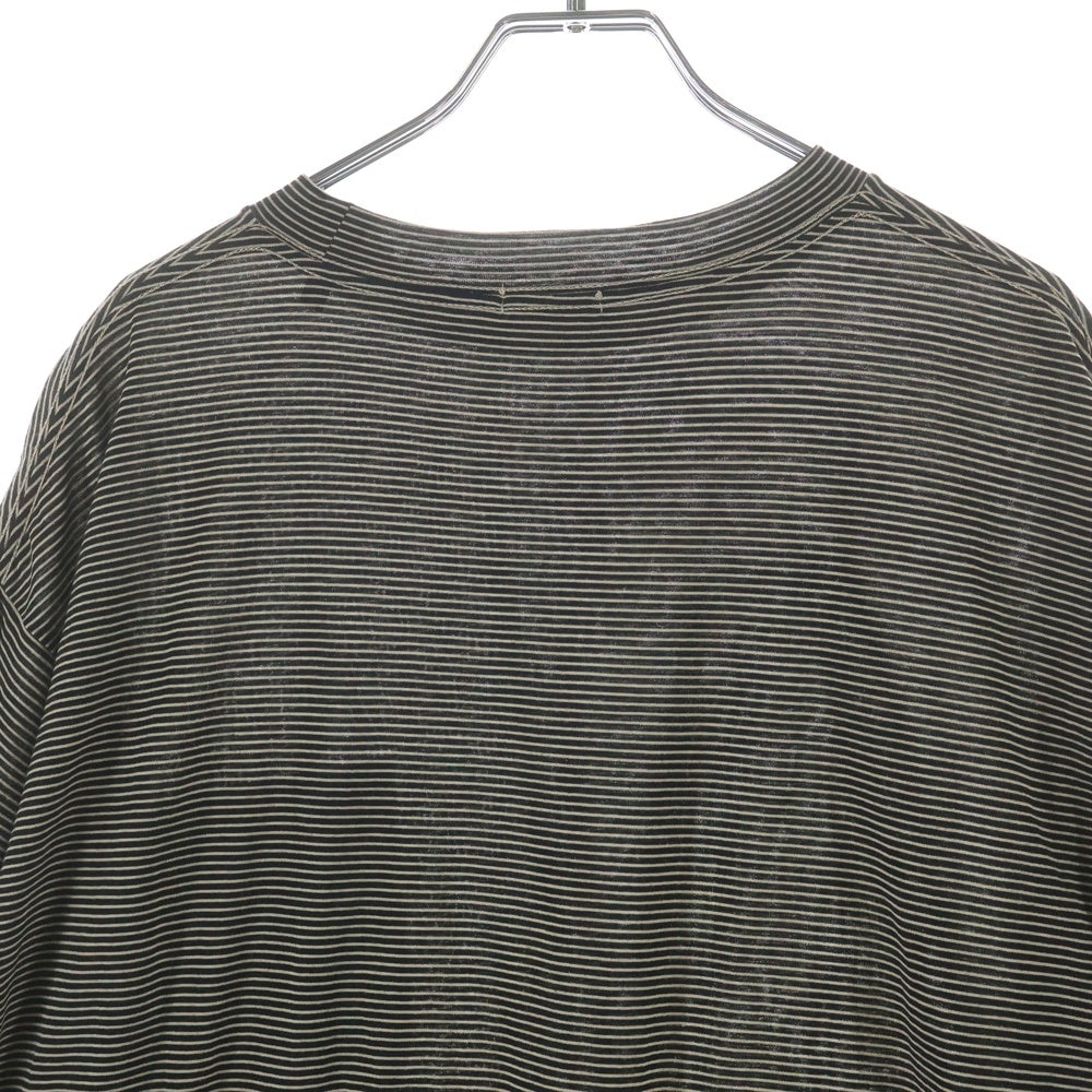 COMOLI(コモリ) Summer Wool S/S T-Shirts サマーウール半袖Tシャツ クルーネックボーダーカットソー Z01-05023 ブラック/ホワイト