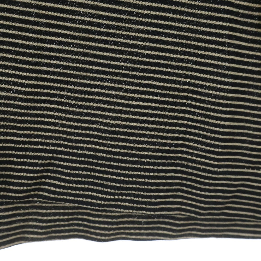 COMOLI(コモリ) Summer Wool S/S T-Shirts サマーウール半袖Tシャツ クルーネックボーダーカットソー Z01-05023 ブラック/ホワイト