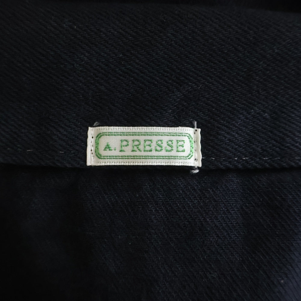 A.PRESSE(アプレッセ) WW2 US Army Denim Coverall ワールドウォー2 USアーミーヴィンテージデニムカバーオール ボタンダウンデニムシャツジャケット 25AAP-01-44 ブラック