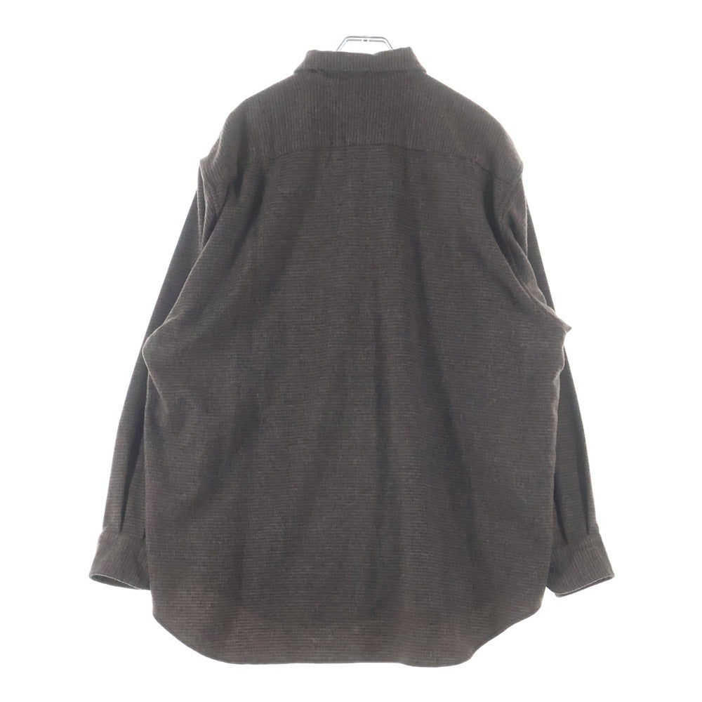 COMOLI(コモリ) Wool/Cashmere ハウンドトゥース CPO ボタンダウン長袖シャツ W03-02012 ブラウン