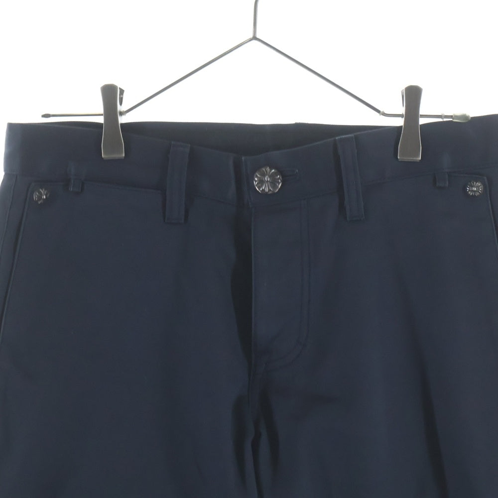 CHROME HEARTS(クロムハーツ) CHINOS クロスボールボタンコットンチノロングパンツ ネイビー