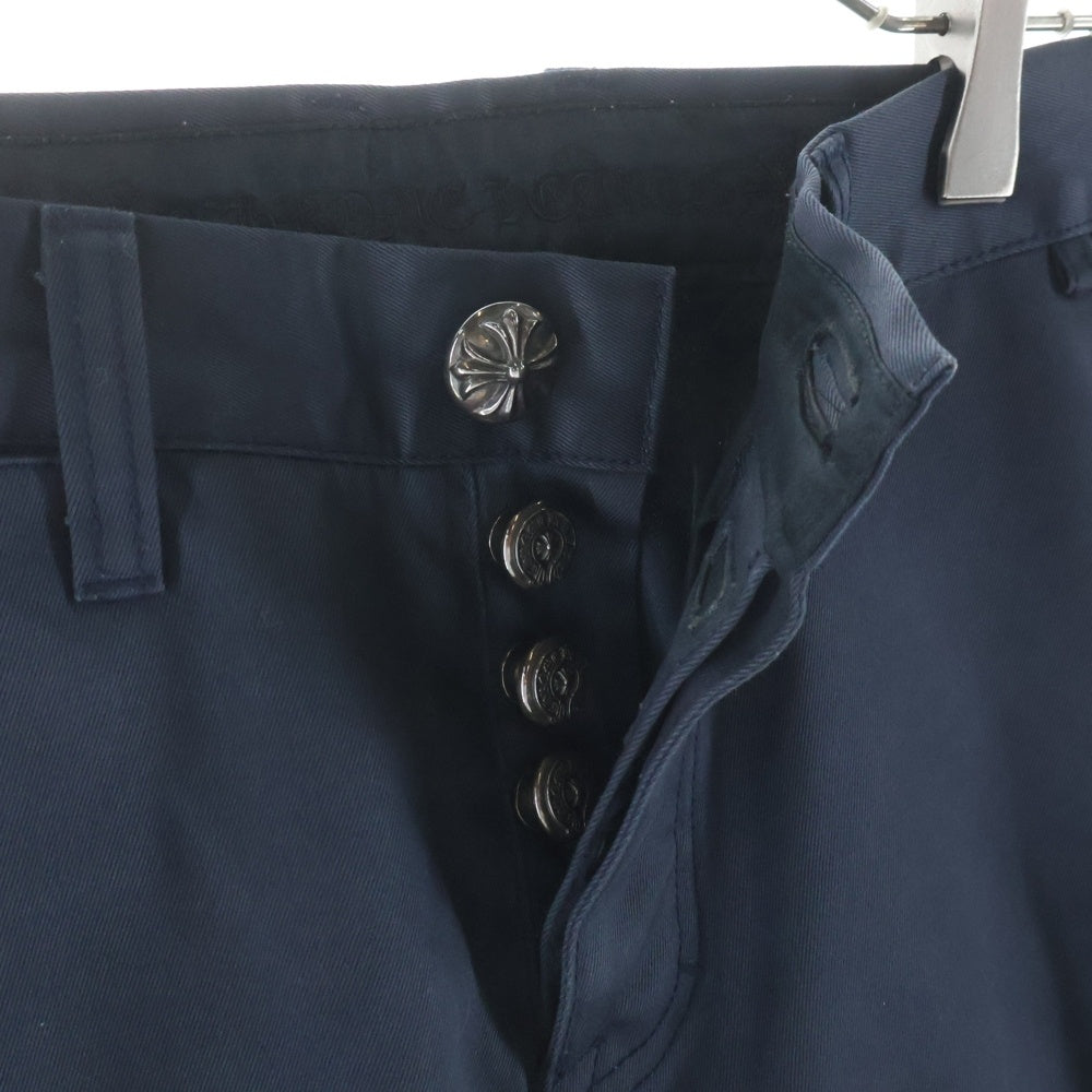 CHROME HEARTS(クロムハーツ) CHINOS クロスボールボタンコットンチノロングパンツ ネイビー