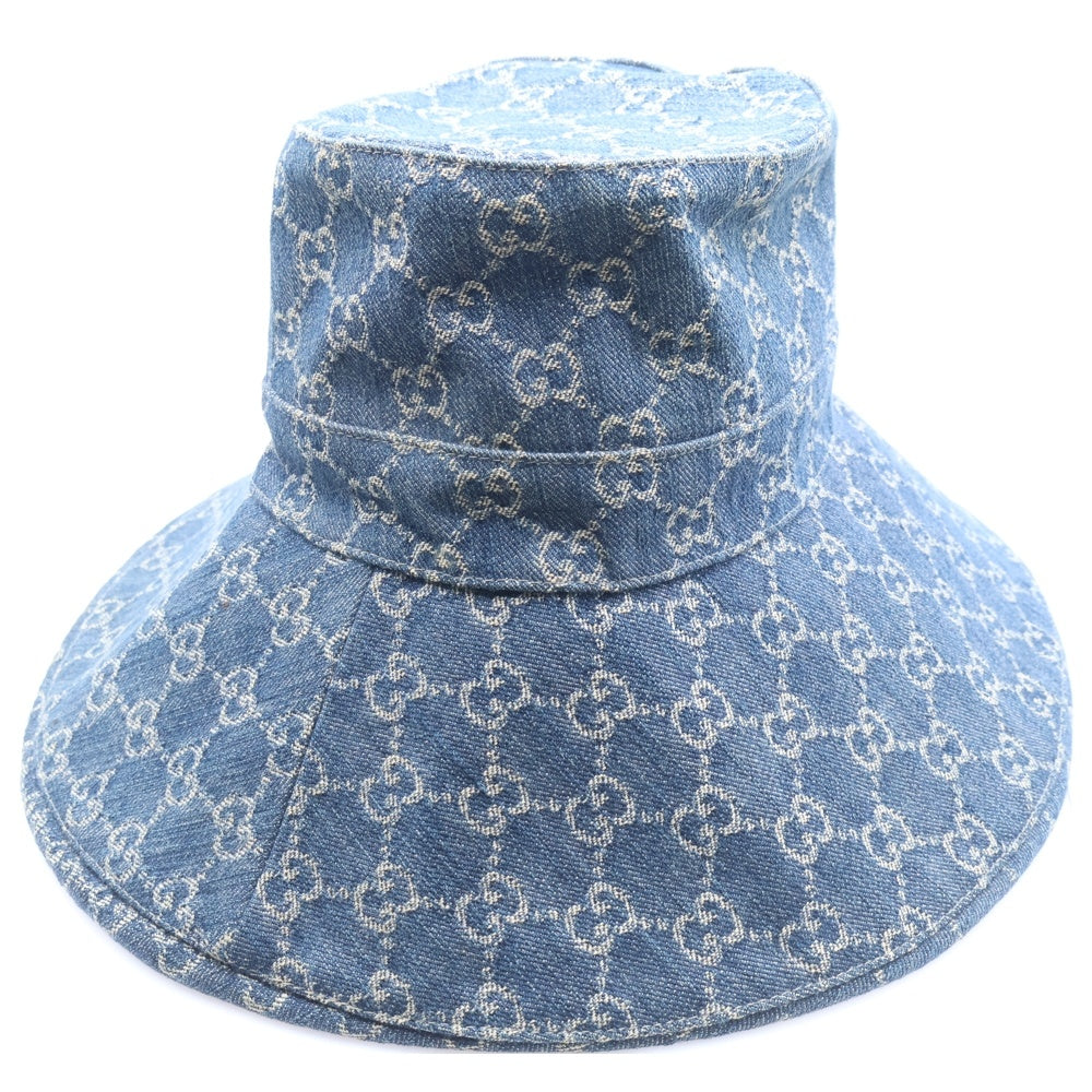 GUCCI(グッチ) GGワイドブリムハット デニム 帽子 インディゴ 631958 3HAAH レディース