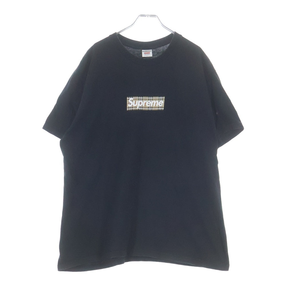 SUPREME(シュプリーム) 22SS ×BURBERRY Box Logo Tee バーバリー ボックスロゴ クルーネック半袖Tシャツカットソー ブラック