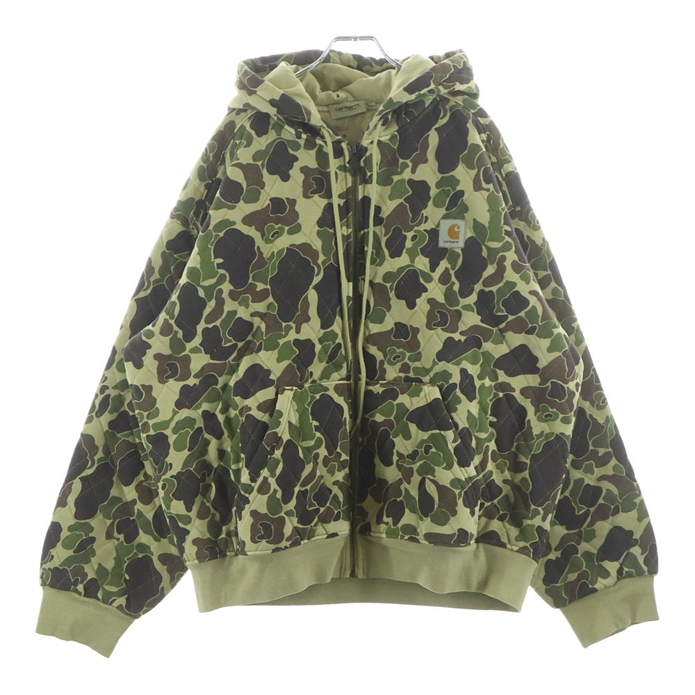 CARHARTT(カーハート) HOODED VISTA QUILTED SWEAT カモ柄 中綿キルティング フーデッドジャケット I035665 カーキ