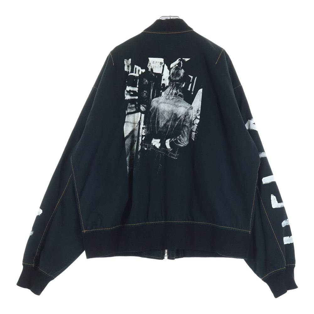 GUERNIKA(ゲルニカ) 19SS Paint Cotton MA-1 Jacket ペイントコットンMA-1ジャケット ジップアップブルゾン 19S-BSL071-RF ブラック