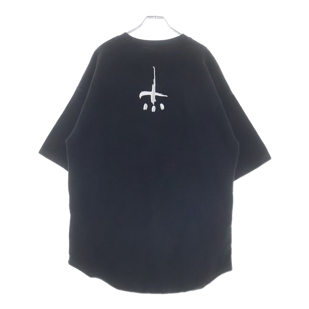 cvtvlist(カタリスト) Inside Out Embroidered S/S Sweatshirts インサイドアウトエンブロイデッドショートスリーブスウェットシャツ ロゴ刺繍半袖スウェット 2401050301 ブラック