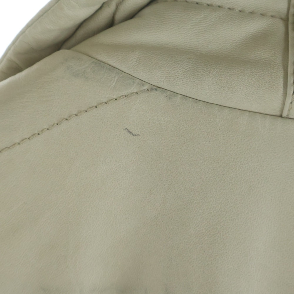 Rick Owens(リックオウエンス) ARCHIVE Olmar and Mirta Lamb Leather Jacket オルマー&ミルタ期 ラムレザージャケット ジップアップハイネックレザージャケット RO6730 クリーム