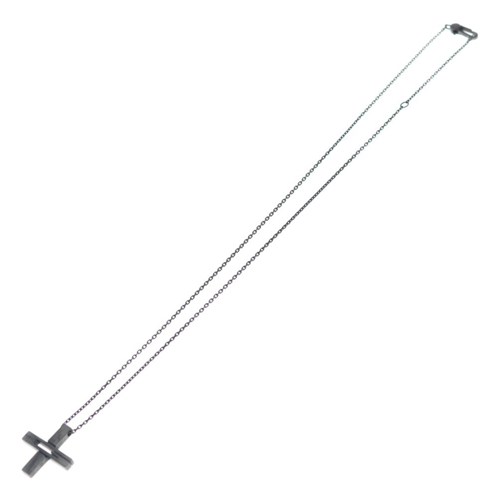 GUCCI(グッチ) Cut Out G Cross Pendant Necklace カットアウトGクロスペンダントネックレス SV925 228363 ブラック レディース