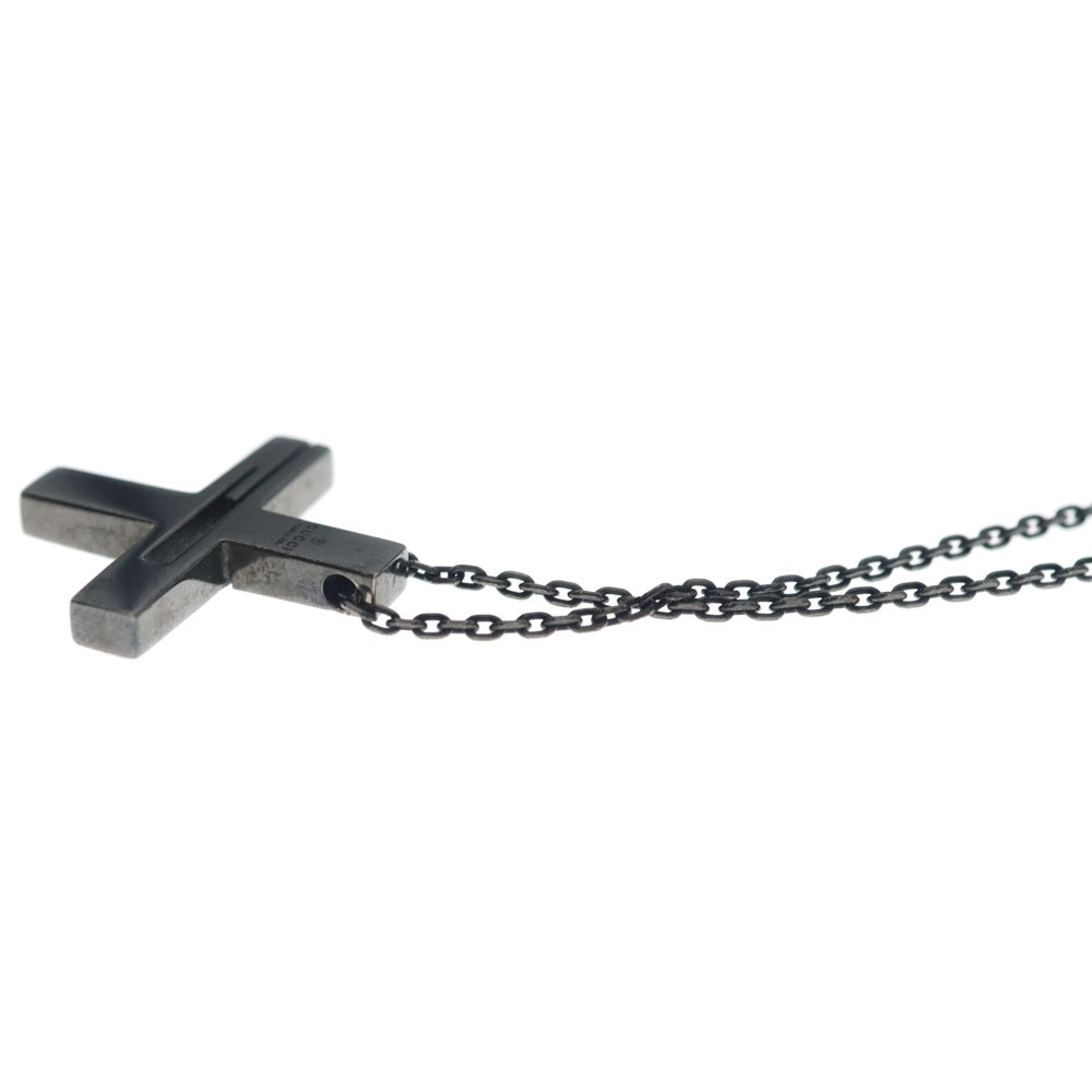 GUCCI(グッチ) Cut Out G Cross Pendant Necklace カットアウトGクロスペンダントネックレス SV925 228363 ブラック レディース