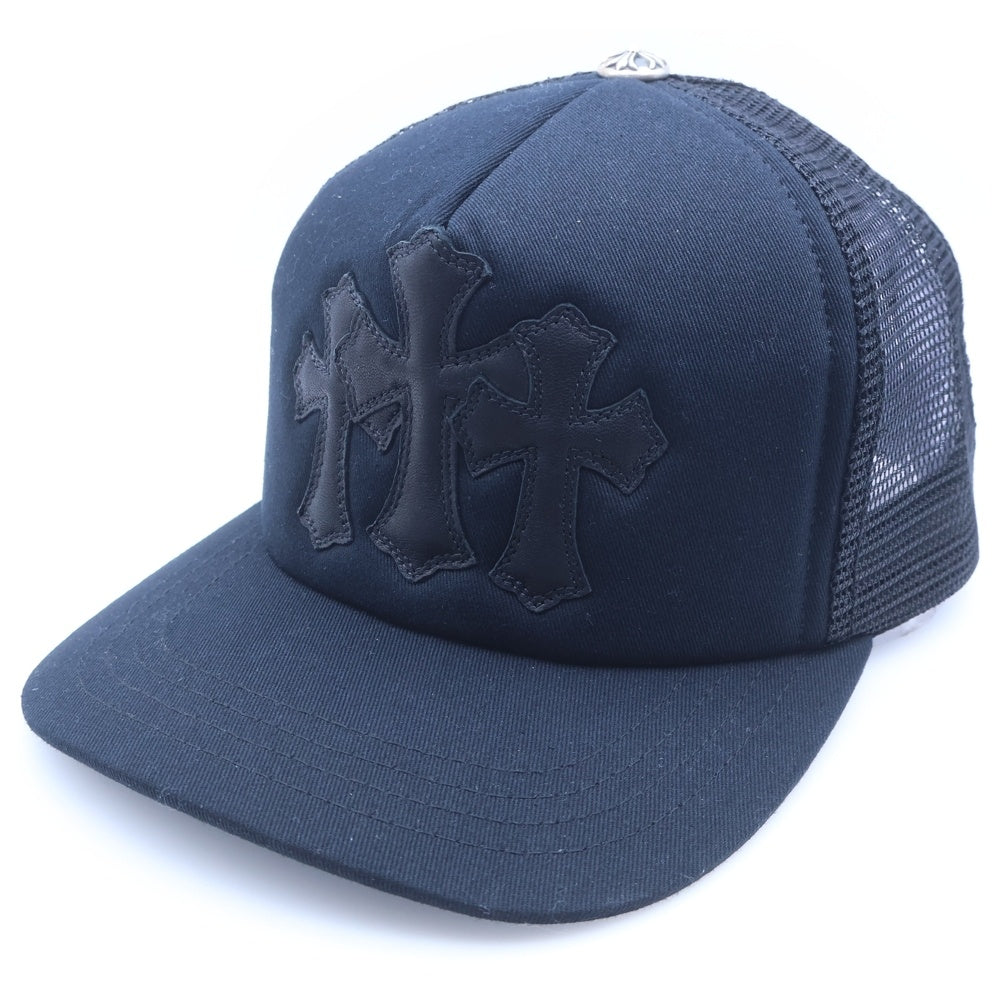 CHROME HEARTS(クロムハーツ) Cemetery Cross Patch Trucker Cap セメタリークロスパッチ トラッカー ベースボールキャップ 帽子 ブラック