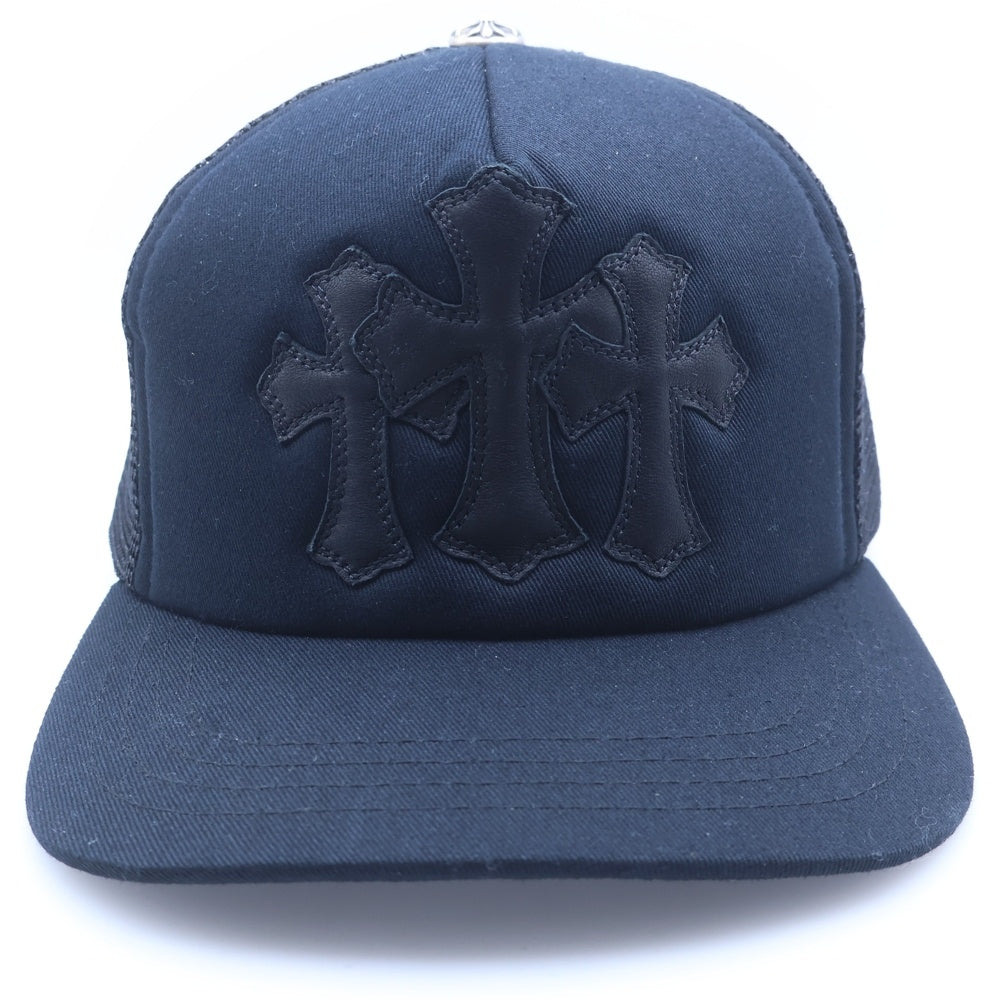 CHROME HEARTS(クロムハーツ) Cemetery Cross Patch Trucker Cap セメタリークロスパッチ トラッカー ベースボールキャップ 帽子 ブラック