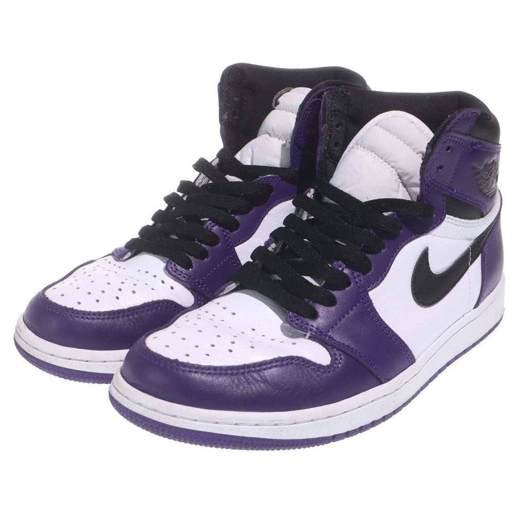 NIKE(ナイキ) AIR JORDAN 1 RETRO HIGH OG COURT PURPLE エアジョーダン1 レトロ ハイ コート パープル ハイカットスニーカー ホワイト/パープル US9.5/27.5cm 555088-500